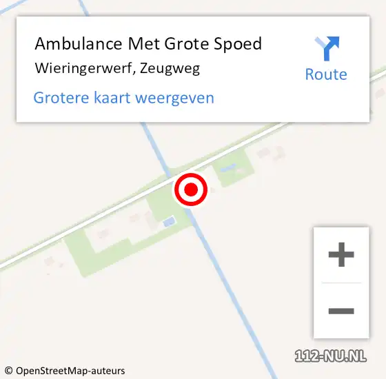 Locatie op kaart van de 112 melding: Ambulance Met Grote Spoed Naar Wieringerwerf, Zeugweg op 19 mei 2024 19:10