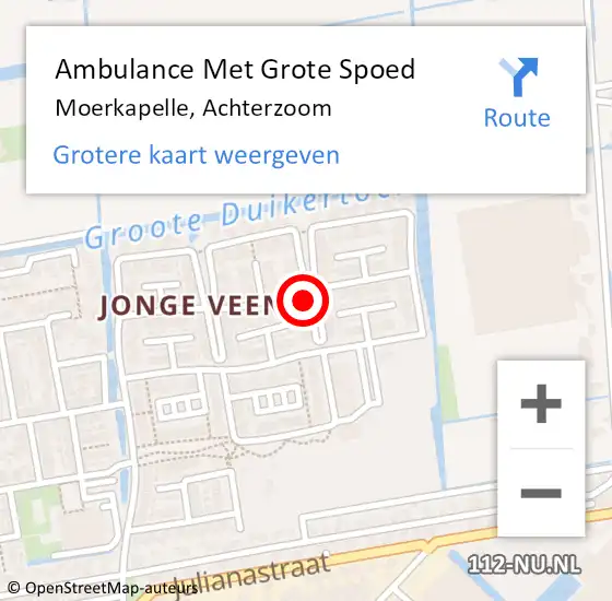 Locatie op kaart van de 112 melding: Ambulance Met Grote Spoed Naar Moerkapelle, Achterzoom op 19 mei 2024 19:10