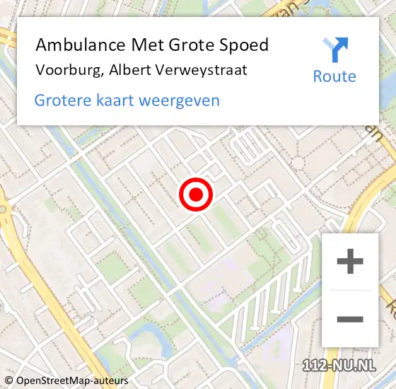 Locatie op kaart van de 112 melding: Ambulance Met Grote Spoed Naar Voorburg, Albert Verweystraat op 19 mei 2024 19:17