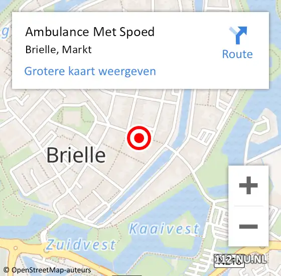 Locatie op kaart van de 112 melding: Ambulance Met Spoed Naar Brielle, Markt op 19 mei 2024 19:18