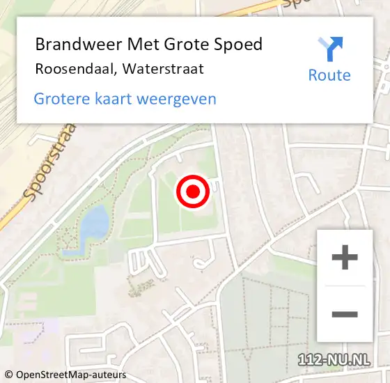 Locatie op kaart van de 112 melding: Brandweer Met Grote Spoed Naar Roosendaal, Waterstraat op 19 mei 2024 19:41