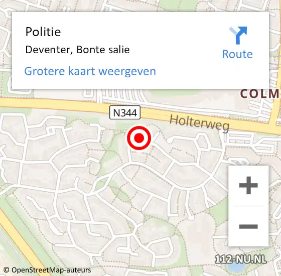 Locatie op kaart van de 112 melding: Politie Deventer, Bonte salie op 19 mei 2024 19:54