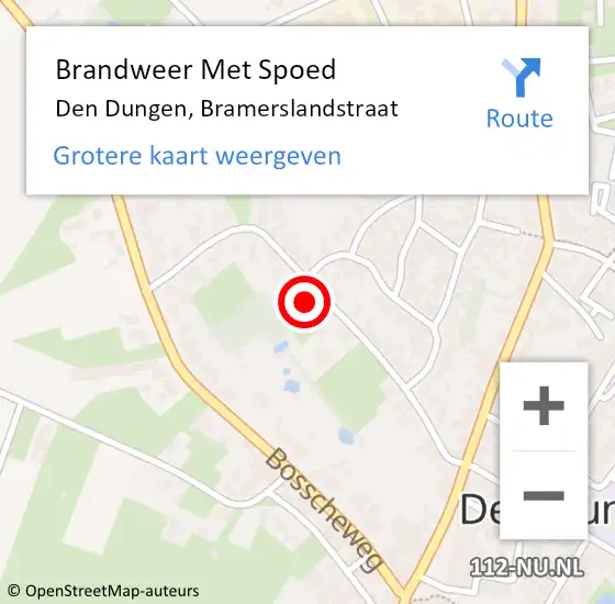 Locatie op kaart van de 112 melding: Brandweer Met Spoed Naar Den Dungen, Bramerslandstraat op 19 mei 2024 20:50