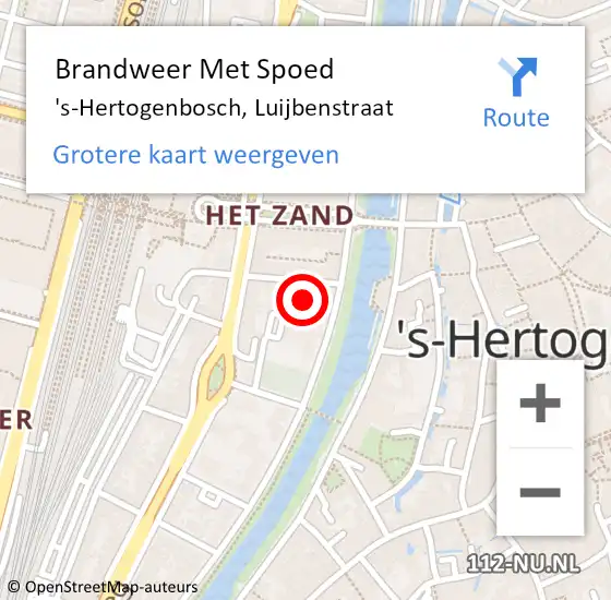 Locatie op kaart van de 112 melding: Brandweer Met Spoed Naar 's-Hertogenbosch, Luijbenstraat op 19 mei 2024 20:58