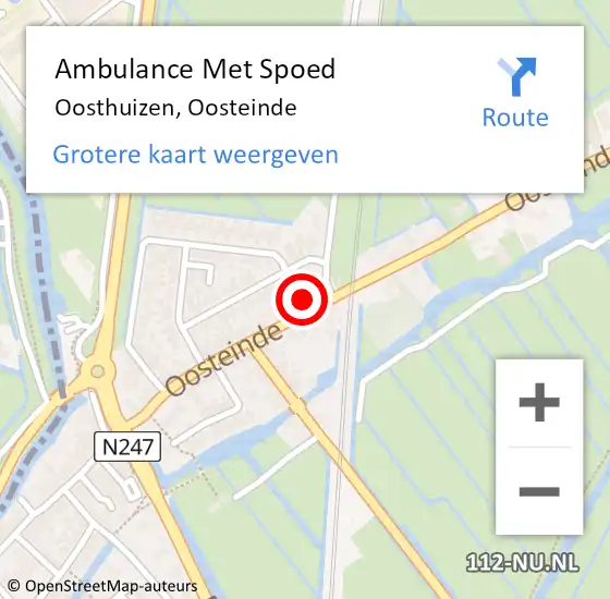 Locatie op kaart van de 112 melding: Ambulance Met Spoed Naar Oosthuizen, Oosteinde op 19 mei 2024 21:03