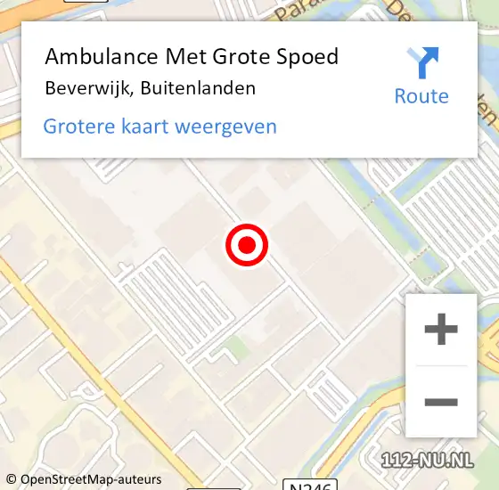 Locatie op kaart van de 112 melding: Ambulance Met Grote Spoed Naar Beverwijk, Buitenlanden op 19 mei 2024 21:05