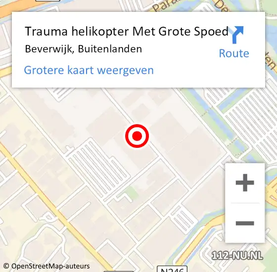 Locatie op kaart van de 112 melding: Trauma helikopter Met Grote Spoed Naar Beverwijk, Buitenlanden op 19 mei 2024 21:06
