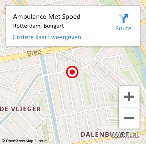 Locatie op kaart van de 112 melding: Ambulance Met Spoed Naar Rotterdam, Bongert op 19 mei 2024 21:18