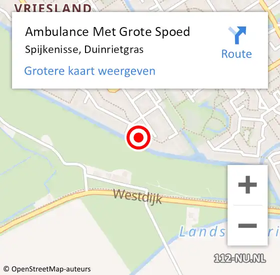 Locatie op kaart van de 112 melding: Ambulance Met Grote Spoed Naar Spijkenisse, Duinrietgras op 19 mei 2024 21:23