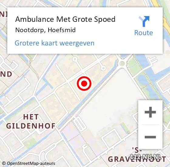 Locatie op kaart van de 112 melding: Ambulance Met Grote Spoed Naar Nootdorp, Hoefsmid op 19 mei 2024 21:28