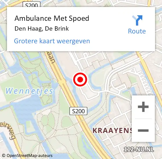 Locatie op kaart van de 112 melding: Ambulance Met Spoed Naar Den Haag, De Brink op 19 mei 2024 22:12