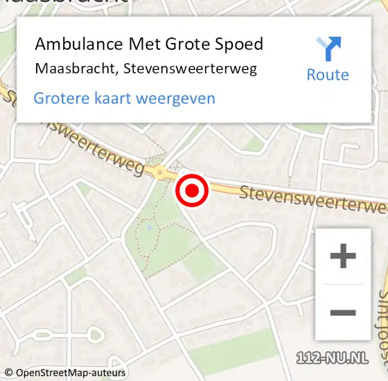 Locatie op kaart van de 112 melding: Ambulance Met Grote Spoed Naar Maasbracht, Stevensweerterweg op 19 mei 2024 22:20