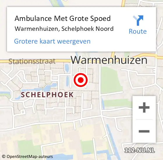 Locatie op kaart van de 112 melding: Ambulance Met Grote Spoed Naar Warmenhuizen, Schelphoek Noord op 19 mei 2024 22:59