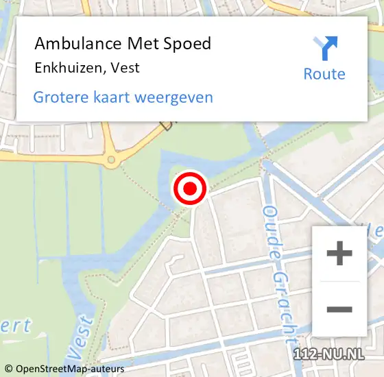 Locatie op kaart van de 112 melding: Ambulance Met Spoed Naar Enkhuizen, Vest op 19 mei 2024 23:07