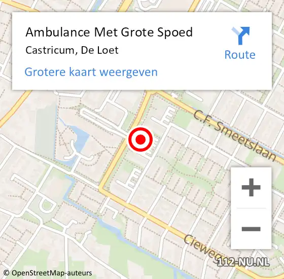 Locatie op kaart van de 112 melding: Ambulance Met Grote Spoed Naar Castricum, De Loet op 19 mei 2024 23:15
