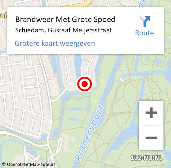 Locatie op kaart van de 112 melding: Brandweer Met Grote Spoed Naar Schiedam, Gustaaf Meijersstraat op 19 mei 2024 23:24