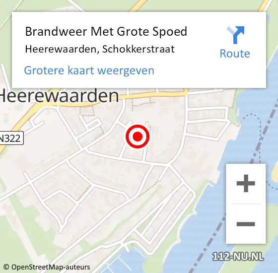 Locatie op kaart van de 112 melding: Brandweer Met Grote Spoed Naar Heerewaarden, Schokkerstraat op 19 mei 2024 23:49