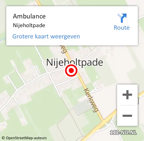 Locatie op kaart van de 112 melding: Ambulance Nijeholtpade op 20 mei 2024 00:50