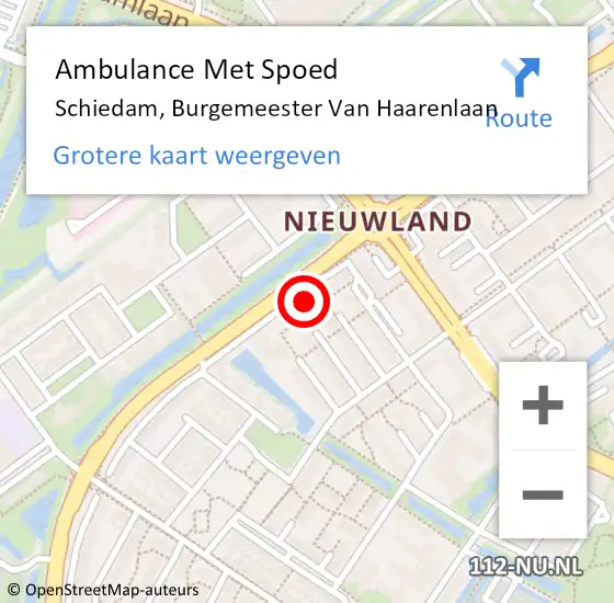 Locatie op kaart van de 112 melding: Ambulance Met Spoed Naar Schiedam, Burgemeester Van Haarenlaan op 20 mei 2024 01:24
