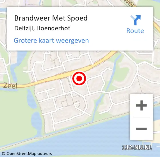 Locatie op kaart van de 112 melding: Brandweer Met Spoed Naar Delfzijl, Hoenderhof op 20 mei 2024 01:55