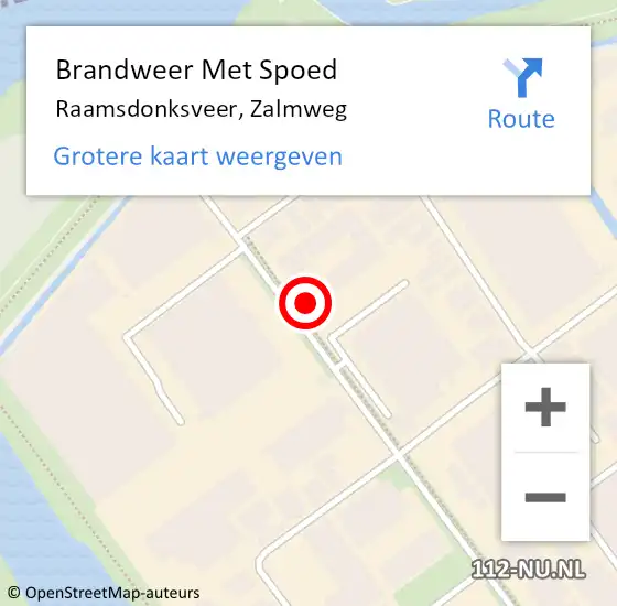 Locatie op kaart van de 112 melding: Brandweer Met Spoed Naar Raamsdonksveer, Zalmweg op 20 mei 2024 02:01