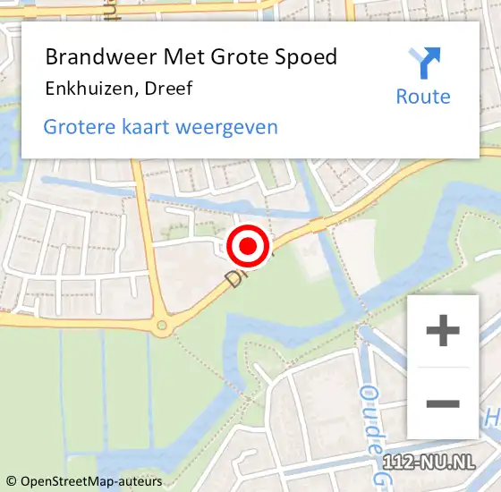 Locatie op kaart van de 112 melding: Brandweer Met Grote Spoed Naar Enkhuizen, Dreef op 20 mei 2024 03:05