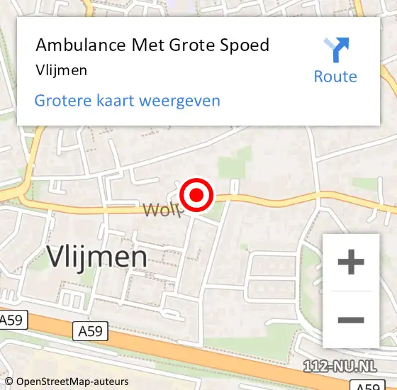 Locatie op kaart van de 112 melding: Ambulance Met Grote Spoed Naar Vlijmen op 20 mei 2024 04:00