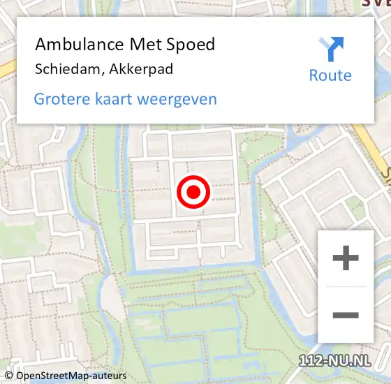 Locatie op kaart van de 112 melding: Ambulance Met Spoed Naar Schiedam, Akkerpad op 20 mei 2024 04:04