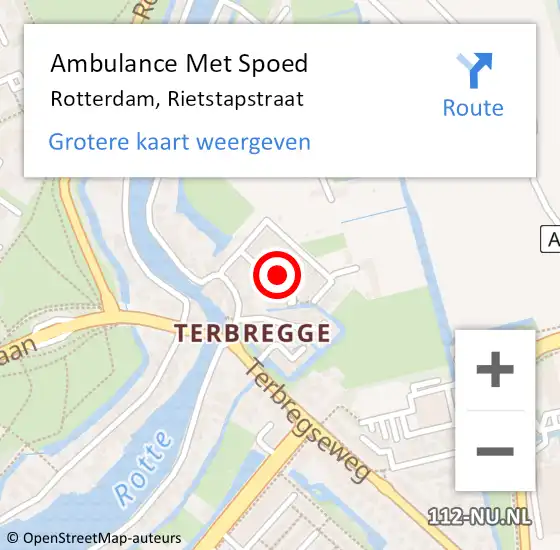 Locatie op kaart van de 112 melding: Ambulance Met Spoed Naar Rotterdam, Rietstapstraat op 20 mei 2024 05:48