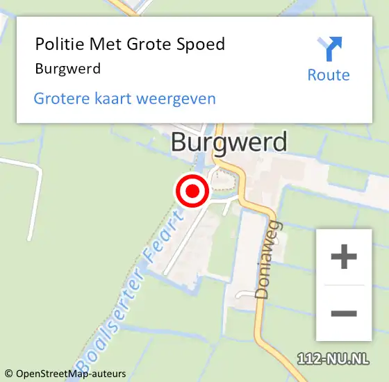 Locatie op kaart van de 112 melding: Politie Met Grote Spoed Naar Burgwerd op 20 mei 2024 06:33