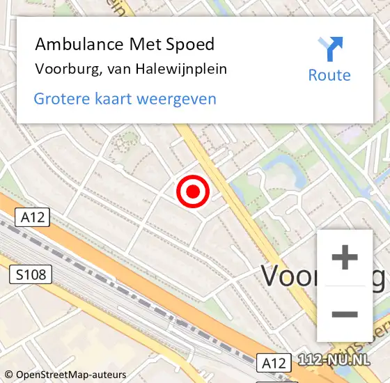 Locatie op kaart van de 112 melding: Ambulance Met Spoed Naar Voorburg, van Halewijnplein op 20 mei 2024 06:33