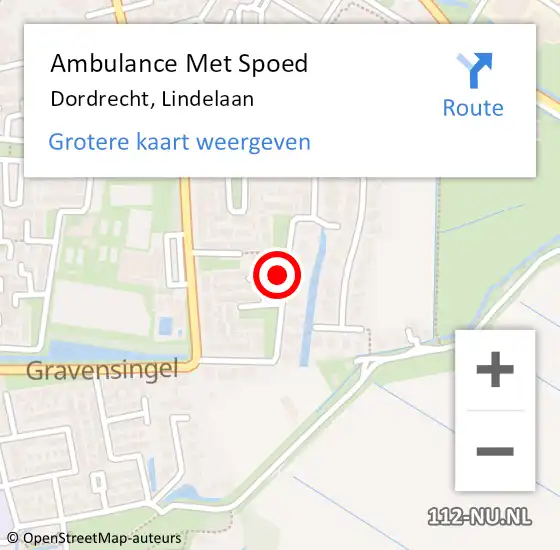 Locatie op kaart van de 112 melding: Ambulance Met Spoed Naar Dordrecht, Lindelaan op 20 mei 2024 06:34