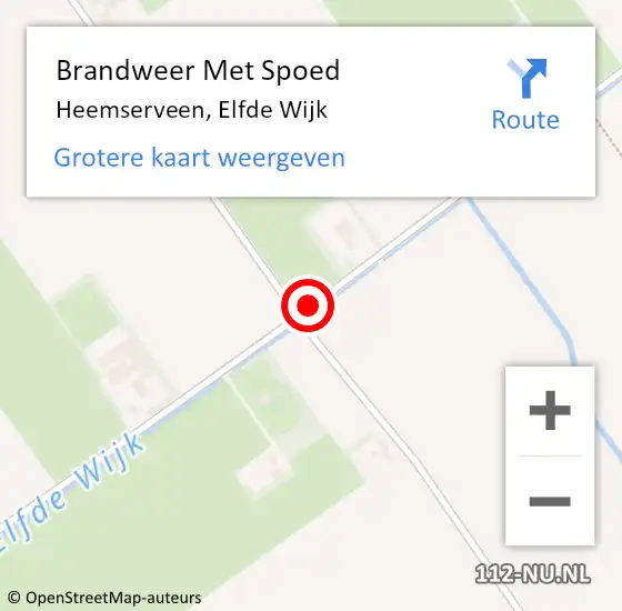 Locatie op kaart van de 112 melding: Brandweer Met Spoed Naar Heemserveen, Elfde Wijk op 20 mei 2024 07:08