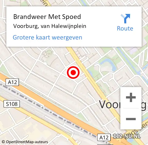 Locatie op kaart van de 112 melding: Brandweer Met Spoed Naar Voorburg, van Halewijnplein op 20 mei 2024 07:17