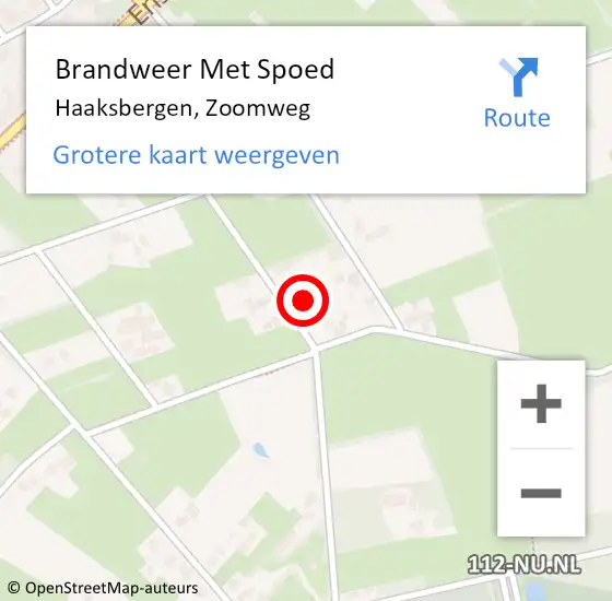 Locatie op kaart van de 112 melding: Brandweer Met Spoed Naar Haaksbergen, Zoomweg op 20 mei 2024 07:22