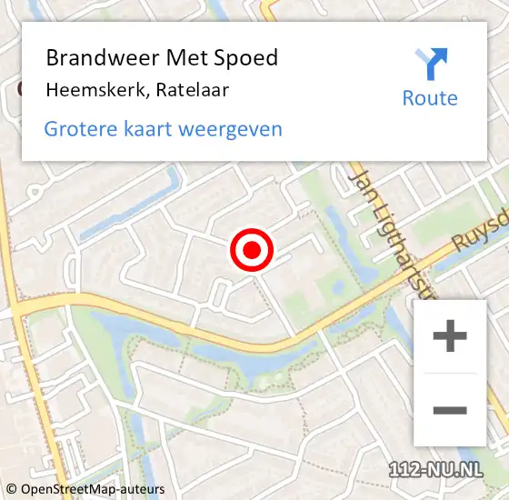 Locatie op kaart van de 112 melding: Brandweer Met Spoed Naar Heemskerk, Ratelaar op 20 mei 2024 07:24