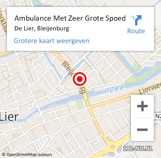 Locatie op kaart van de 112 melding: Ambulance Met Zeer Grote Spoed Naar De Lier, Bleijenburg op 20 mei 2024 07:37