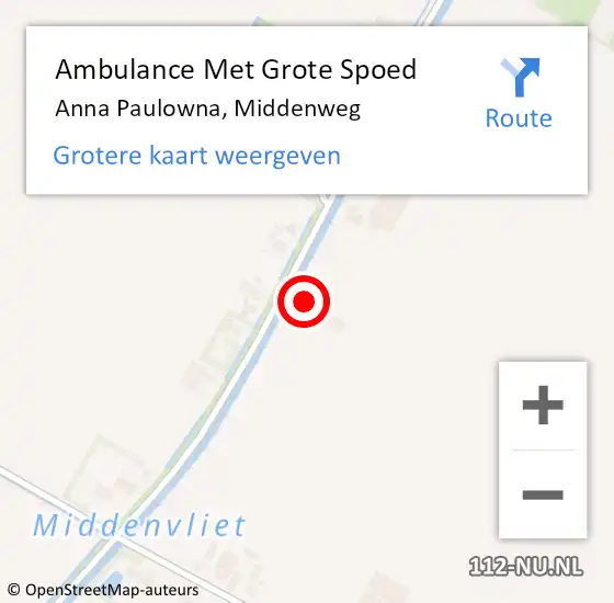 Locatie op kaart van de 112 melding: Ambulance Met Grote Spoed Naar Anna Paulowna, Middenweg op 20 mei 2024 08:04