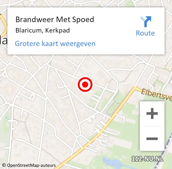 Locatie op kaart van de 112 melding: Brandweer Met Spoed Naar Blaricum, Kerkpad op 20 mei 2024 08:21