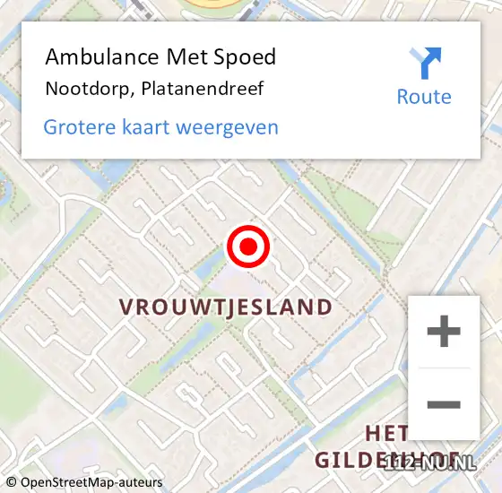 Locatie op kaart van de 112 melding: Ambulance Met Spoed Naar Nootdorp, Platanendreef op 20 mei 2024 08:43