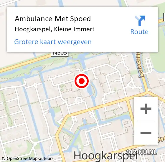 Locatie op kaart van de 112 melding: Ambulance Met Spoed Naar Hoogkarspel, Kleine Immert op 20 mei 2024 09:12