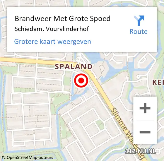 Locatie op kaart van de 112 melding: Brandweer Met Grote Spoed Naar Schiedam, Vuurvlinderhof op 20 mei 2024 09:21