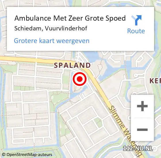 Locatie op kaart van de 112 melding: Ambulance Met Zeer Grote Spoed Naar Schiedam, Vuurvlinderhof op 20 mei 2024 09:21