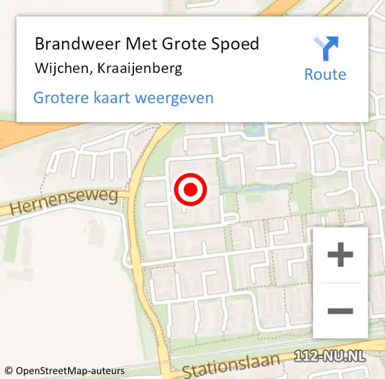 Locatie op kaart van de 112 melding: Brandweer Met Grote Spoed Naar Wijchen, Kraaijenberg op 20 mei 2024 09:21