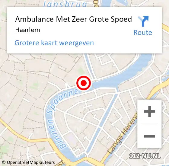 Locatie op kaart van de 112 melding: Ambulance Met Zeer Grote Spoed Naar Haarlem op 20 mei 2024 09:40