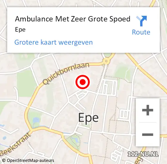 Locatie op kaart van de 112 melding: Ambulance Met Zeer Grote Spoed Naar Epe op 20 mei 2024 09:58