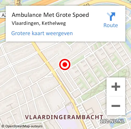 Locatie op kaart van de 112 melding: Ambulance Met Grote Spoed Naar Vlaardingen, Kethelweg op 20 mei 2024 09:59