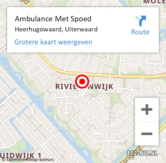 Locatie op kaart van de 112 melding: Ambulance Met Spoed Naar Heerhugowaard, Uiterwaard op 20 mei 2024 10:26