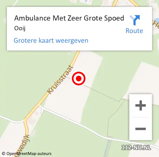 Locatie op kaart van de 112 melding: Ambulance Met Zeer Grote Spoed Naar Ooij op 20 mei 2024 10:33