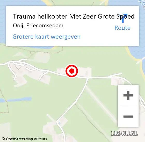 Locatie op kaart van de 112 melding: Trauma helikopter Met Zeer Grote Spoed Naar Ooij, Erlecomsedam op 20 mei 2024 10:34